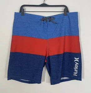 NWT Hurley Men’s Board Shorts Red Blue Swim Size 38 - Picture 1 of 11