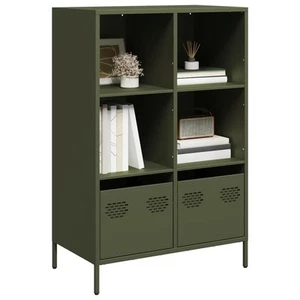 Olive Green Highboard 68x39x103.5 cm Cold-Rolled Steel Storage Cabinet - Picture 1 of 5