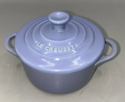 Le Creuset Lilac Mist Petite Round Casserole Mini Cocotte 8 oz. 4x2”. - Image 1 of 4
