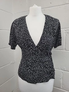 & Other Stories Black & White Polka Dot V-Neck Wrap Top. Size Small (Eur 34).PAC - Picture 1 of 10