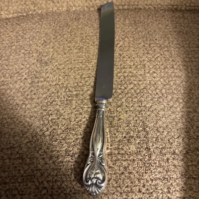 Sheffield Serrated Cake/ Bread Knife Sterling Silver Handle Stainless Blade Mono - Image 1 of 4