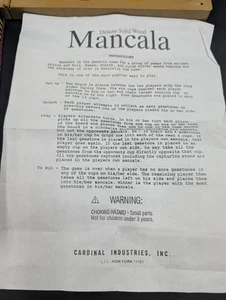 MANCALA, COMPLETE BOARD GAME w/48 GLASS BEADS & INSTRUCTIONS/ FREE POSTAGE!!!!! - Bild 1 von 7