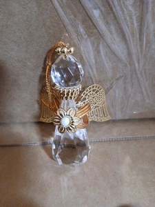 AVON Engel Reflexionen Engel Gold Ornament Weihnachten klar dekorativ 3" x 3" - Bild 1 von 2