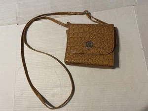  Bandolera en relieve de cocodrilo marrón claro marrón claro sin marca tarjetero monedero  - Imagen 1 de 10