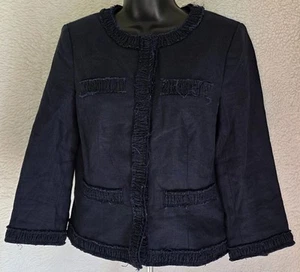Michael Kors Womens Jacket Coat Size 6 3/4 Sleeve Round Neck Linen - Picture 1 of 24