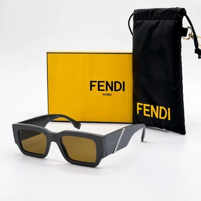 NOVO ÓCULOS DE SOL MASCULINO FENDI FE40131I 20E MARROM QUADRADO FENDI - Imagem 1 de 4