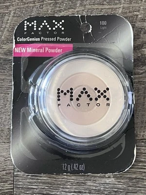 Max Factor ColorGenius Mineral  Pressed Powder, # 100 Light, .42 oz - Image 1 of 3