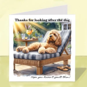Cockapoo Dog Sitter, Pet Carer Thank You Card - Picture 1 of 1