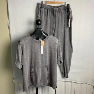 Jane and Delancey 2 Piece Lounge Set Womens Light Heather Grey 2XL NWT - Picture 1 of 21