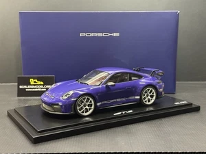 Porsche 911 992 GT3 Weissach Package in Ultraviolet w/ Display Case 1/18 Spark - Picture 1 of 10
