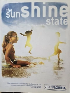 2009 Visit Florida Sunshine State Little Girl Beach Sunglasses Travel  ad  - Picture 1 of 1