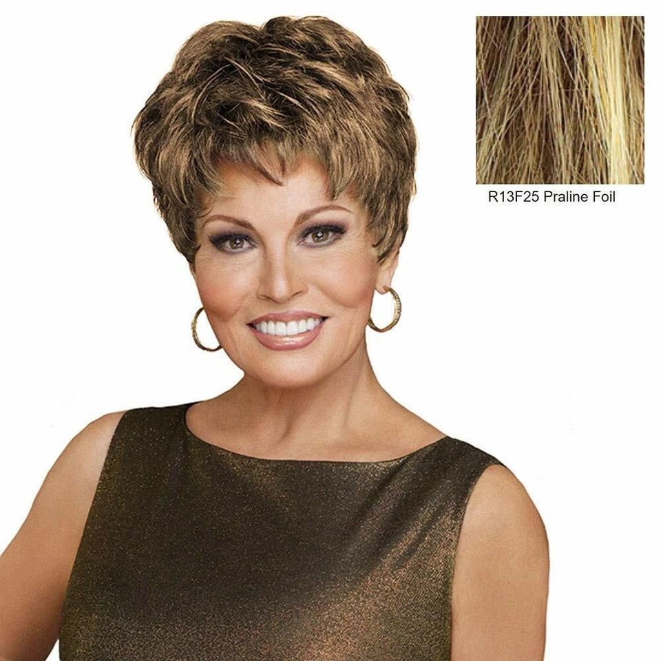 Raquel Welch Winner Wig Layered Natural R13F25 Praline Foil Color by HAIRUWEAR