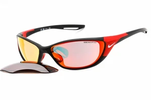 NIKE ZONE M DZ7358 011 Sunglasses Matte Black Frame Red Mirror - Picture 1 of 4