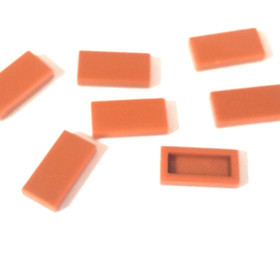 Lot of 7 LEGO Earth Orange 1x2 Tile 3069 / 30070 Brick Parts Pieces