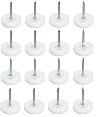 20x Möbelgleiter Stuhl Sessel Gleiter Kunststoff weiß Ø 10 - 25 mm mit Nagel - Bild 1 von 4
