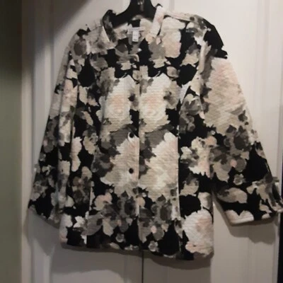 Chaqueta Isaac Mizrahi Live, Cierre a Presión Talla XL Negra Blanca, Rosa, Gris Foto 1 de 4