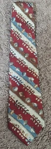 Je Suis (French For I Am) Men's 100% Silk - Autumn leaf - Diagnol Stripe Design - Picture 1 of 11
