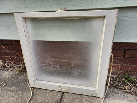 Vintage Antique Old Wooden Window - 24x24½ Cover