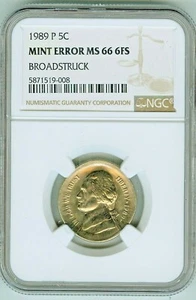 NGC MS 66 6 Full Steps 1989 Broadstruck Nickel - Picture 1 of 2