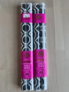 Macbeth Collection Self Adhesive Shelf Liner- Madison Black 4 Rolls - Picture 1 of 4