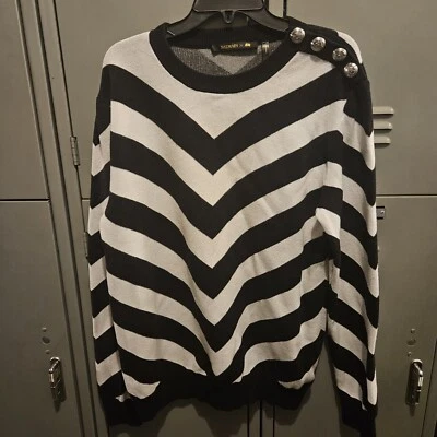 Mens Balmain x H&M Chevron Sweater Size Large HARD TO FIND With Garment Bag - Image 1 of 4