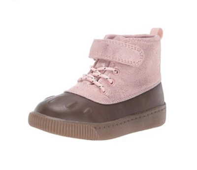 Botas al tobillo Carter's rosa escarcha marrón con cordones para bebés/niños pequeños y niñas pequeñas, talla 6 Foto 1 de 4
