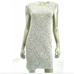 Kiind Of Women Dress S Black Gray Tunic Sleeveless Embossed Floral Slip On - Picture 1 of 2