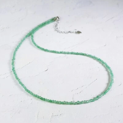 Green Aventurine Choker Delicate Stone Beads Necklace Crystal Dainty Choker - Image 1 of 4