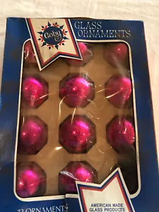 VINTAGE Set of 11 Pink Coby Glass Ball Ornaments #F67 - Picture 1 of 3