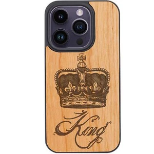 King Crown für iPhone 15 Pro Plus 14 13 12 Holz Stoßfest Handyhülle Magsafe - Bild 1 von 9