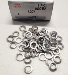 Nuevas arandelas de bloqueo #8, acero inoxidable (1000ea) - Imagen 1 de 3