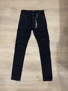 Amiri Jeans Thrashed Ripped Black Size 33 Brand New 100% Authentic - Picture 1 of 4