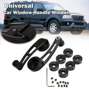Universal Left Right Window Crank Cranks Winder Door Handle Black Aluminum CNC - Picture 1 of 12