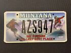 MONTANA LICENSE PLATE AZS 947 SKI & BOARD THE LAST BEST PLACE SNOWBOARD SKIING