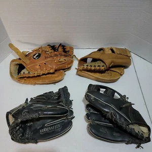 YOUTH  Vintage Baseball Gloves 3 Lefts 1 Right Louisville Slugger Winners Choice - Picture 1 of 2