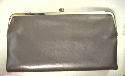 Cartera clutch hobo international lauren Gunmetal con tinte púrpura rara de colección  Foto 1 de 4