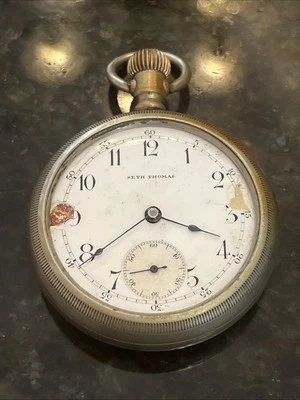 Antique Seth Thomas Pocket Watch - 7 jewel Model 8 grade 36 Fahys Ore Silver - Image 1 of 4