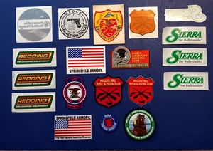 HUNTING - SHOOTING - RELOADING  PATCHES - STICKERS - DECALS  40 PIECE LOT NEW - Picture 1 of 16
