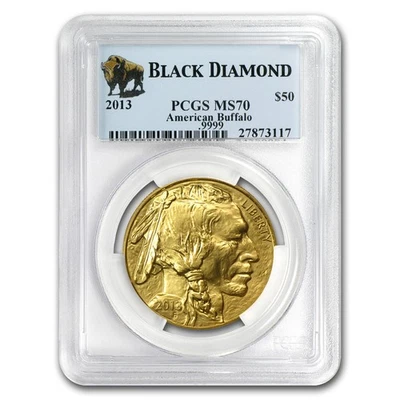 2013 1 oz Gold Buffalo MS-70 PCGS (Black Diamond) - Image 1 of 3