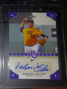 Leaf Perfect Game 2015 púrpura automático Gianluca Dalatri real #1/1 sin circular tacones alquitranados STL - Imagen 1 de 1