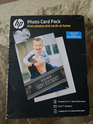 HP: Photo Card Pack - Glossy Photo Paper & Envelopes - 5"x7" & 4"x6" - Image 1 of 3
