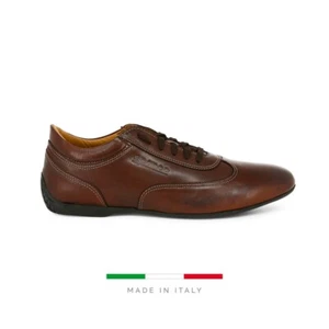 SPARCO IMOLA-GP Men's Trainers brown leather Motorsports Driving Racing Shoes - Picture 1 of 12