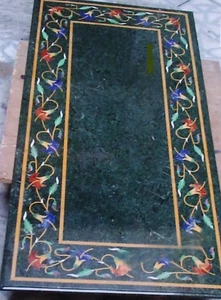 Sofá de comedor y centro floral de mármol verde de 48"x36" mesa de restaurante decoración - Imagen 1 de 9