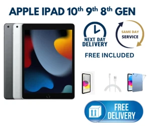 Apple iPad 10th 9th 8th Gen 32GB/64GB Wi-Fi/ CELLULAR PRISTINE CONDITION - Picture 1 of 17
