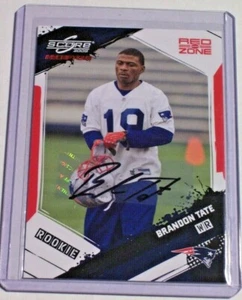 2009 Score Inscriptions Red Zone Rookie Autograph Brandon Tate /30 Patriots - Bild 1 von 1