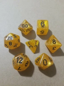 Polyhedral Gaming 7-teiliges Würfelset orange glitzer; DnD, Rollenspiel, KOSTENLOSER VERSAND - Bild 1 von 2
