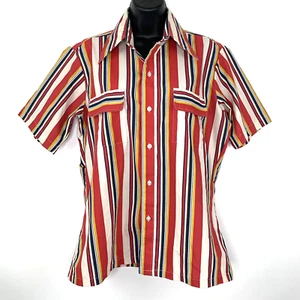 Vintage Jandy Place Brushpopper Western Hemd Damen Medium Button Down rot gestreift - Bild 1 von 11