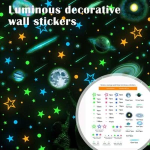 Adesivi murali brillanti nel buio stelle luminose luna decalcomania stanza decorazione fai da te bambino F2C9 - Foto 1 di 11