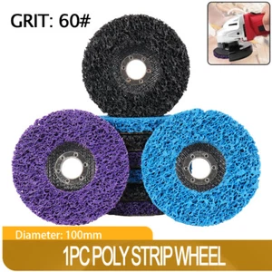1Pc 100mm Poly Strip Disc Wheel Metal For Angle Grinder Paint Rust Removal Tool - Picture 1 of 12