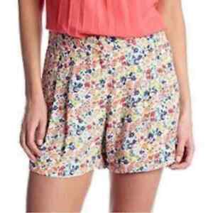 French Connection High Waisted Ditsy Floral Crepe Pleated Shorts Cottagecore 8